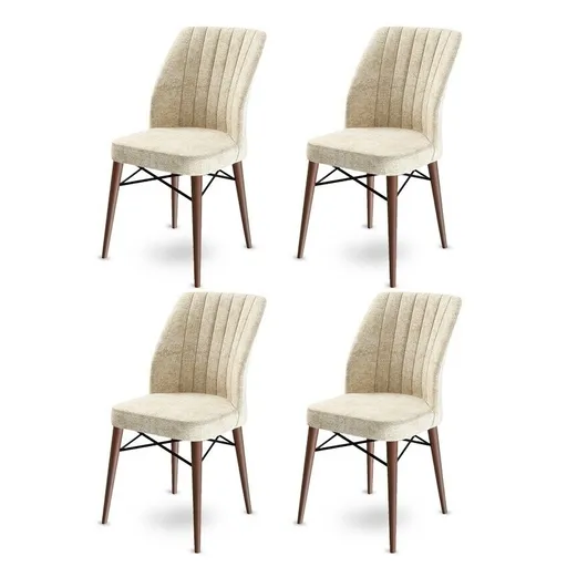 Set de scaune de sufragerie Flex Cream and Brown,4 buc., crem deschis