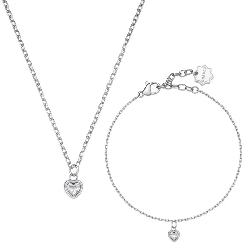 Brosway Set de bijuterii cu design romantic și cristale Inimă Chakra BHKLE01 (colier și brățară)