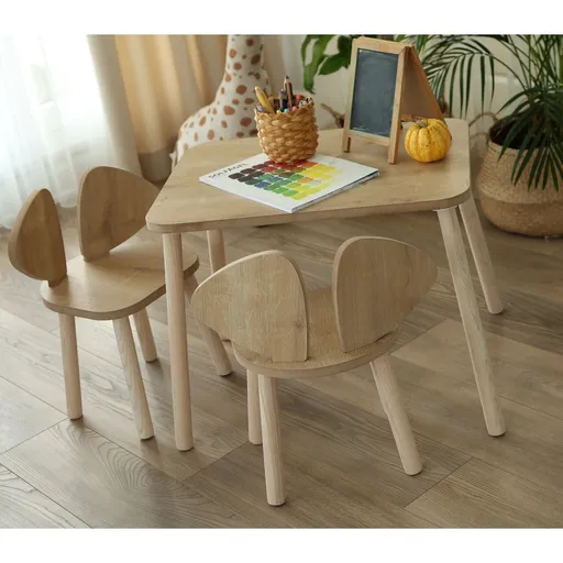 Set masa si scaun pentru copii, Hanah Home, Mickey Two Chair Set, Maro