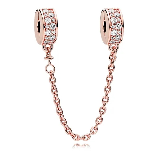 Pandora Lanț de siguranță placat cu aur cu zircon Rose 786322CZ-05