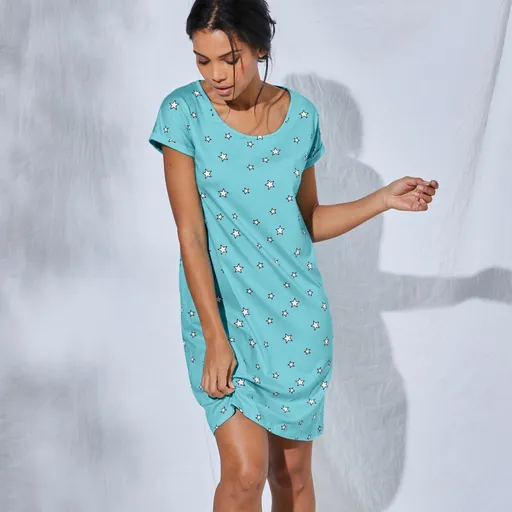 Set de 2 cămăși de noapte imprimate cu The silent night