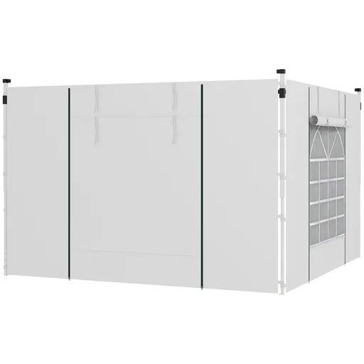 Outsunny Panouri Laterale pentru Foisor cu Ferestre și Uși 3x3(m) sau 3x6m 2 Perechi Inlocuire Alb | Aosom Romania