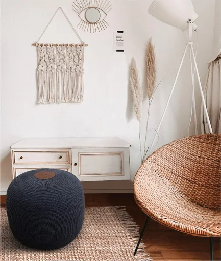 Taburet, Fluffy, 40x40x45 cm, Antracit