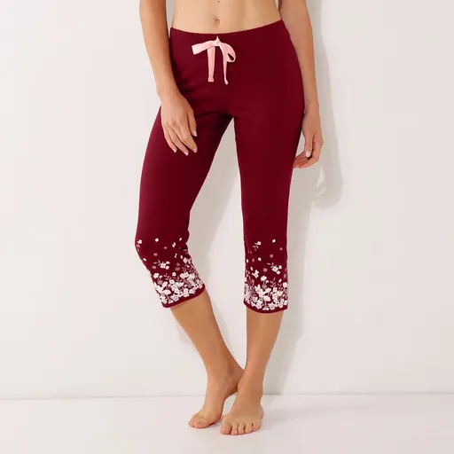 Pantaloni de pijama 3/4, cu imprimeu la capătul picioarelor