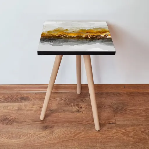 Masuta, Hanah Home, Shp81, 35x42x35 cm, Alb / Negru / Auriu