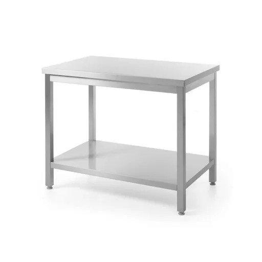 Masa de Lucru Profesionala, Hendi din inox AISI 430, Centrala cu Polita, 1200x600x850 mm