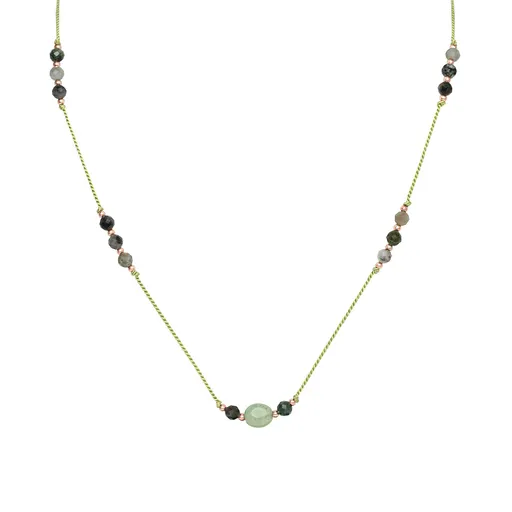 Agato Colier tip șnur cu aventurin și smarald HE09K3RG-LG
