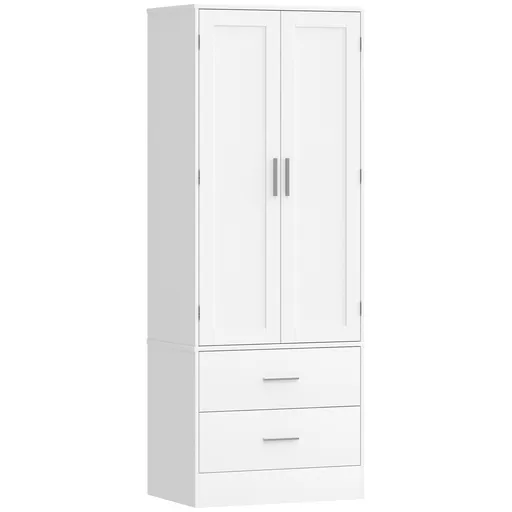 HOMCOM Dulap de Bucătărie cu 8 Rafturi pentru Condimente și 2 Sertare, 60x40x159 cm, Alb | Aosom Romania