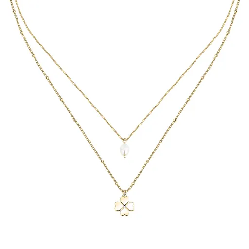 La Petite Story Colier pentru femei placat cu aur cu trifoi Friendship LPS10ARR107