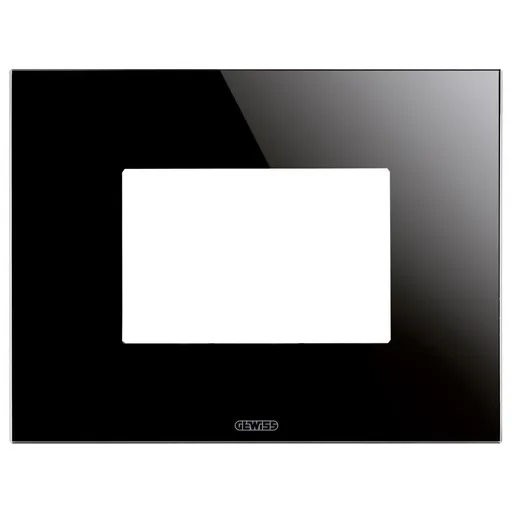 Rama ornament sticla 3 module Gewiss Chorus Ice GW16903CN, negru