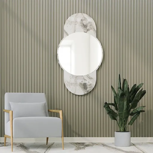 Oglinda decorativa, Hanah Home, Time, 60x106 cm, Marmura