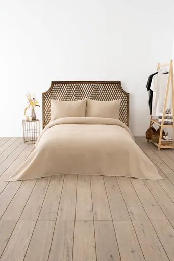 Cuvertura matlasata dubla, L'essentiel Maison, Waffle, Bej