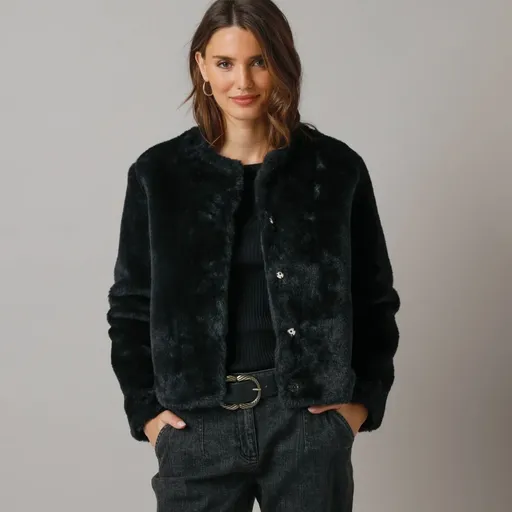Jachetă din blană artificială