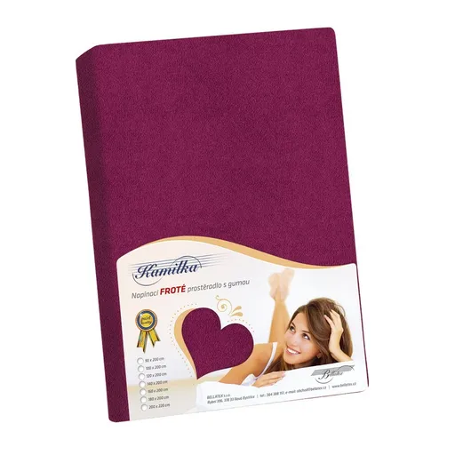 Cearceaf frotir Kamilka, bordo, vișiniu, 180 x 200 cm