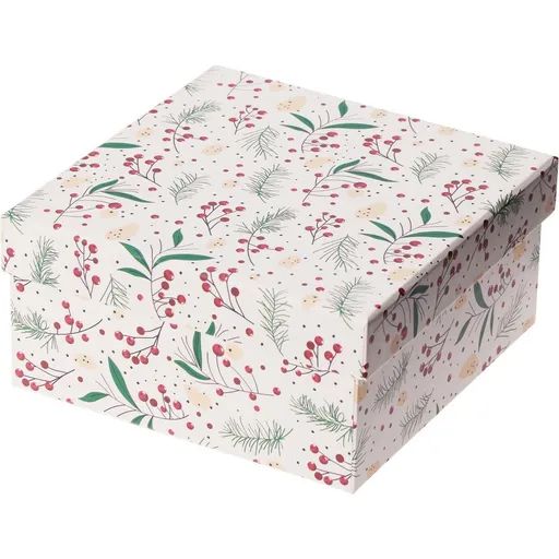 Cutie cadou de Crăciun, albă, 14,5x7x14,5 cm, alb