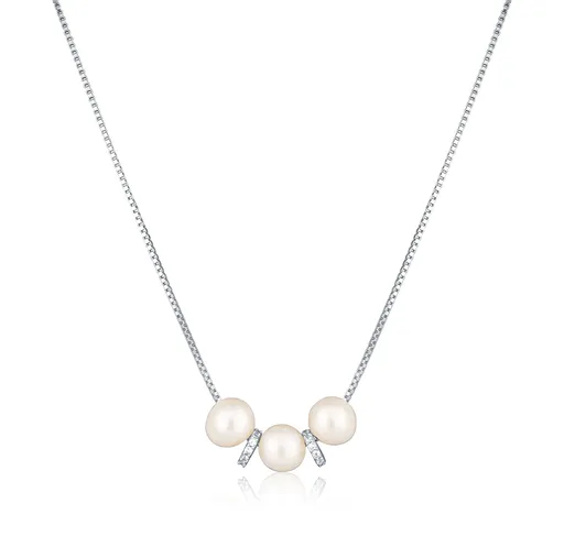 JVD Colier din argint cu perle de apă dulce și zircon SVLN0545XD2P145