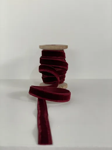 Ornament de brad de Crăciun, BSY610, 4.3x6 cm, Catifea, Rosu claret