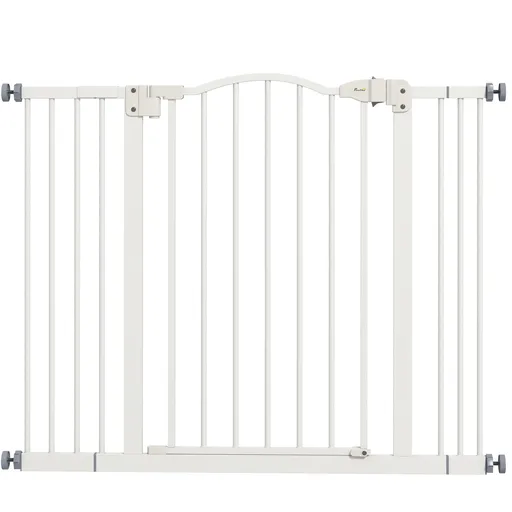 PawHut Poartă Extensibilă pentru Câini fără Șuruburi, Poartă de Siguranță Reglabilă, 94-100x78 cm, Alb | Aosom Romania