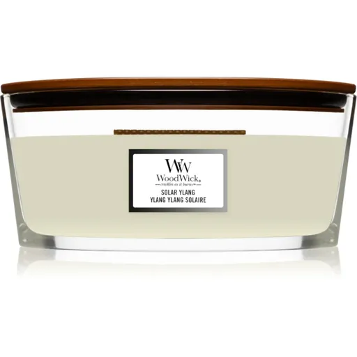 Woodwick Solar Ylang lumânare parfumată  cu fitil din lemn (hearthwick) 453.6 g