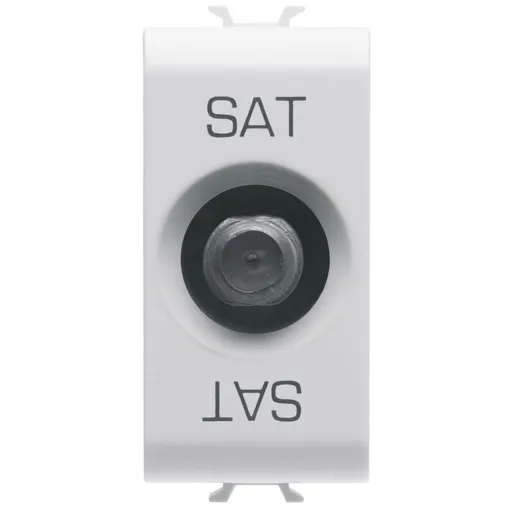 Priza TV/SAT de capat 1 modul Gewiss Chorus GW10371, alb