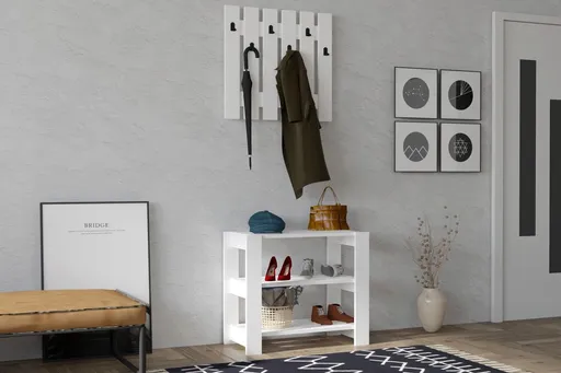 Cuier de perete, Hanah Home, Friends, Alb