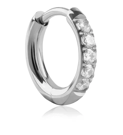 Troli Cercel rotund single din oțel cu zirconii VHLLE2008S 0,8 cm