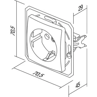 Ekonomik Priza SCHUKO 1P 16A ST IP20 Argint, TEM Modul TEM-VE10ESKS-B