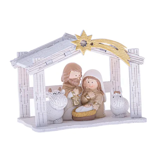 Nașterea de Crăciun cu cometă 9,5 x 7,2 x 6 cm,albă, alb