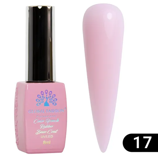 Base Coat Color French, Global Fashion, 8 ml, 17 Roz, TPO Free