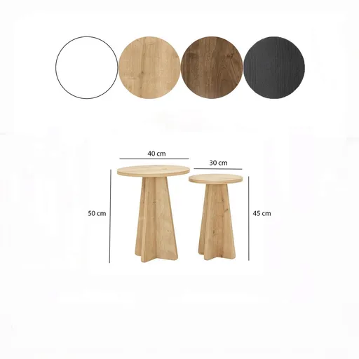 Set masute de cafea, Hanah Home, Mushroom, Maro