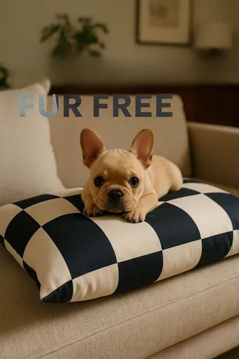 Pat pentru animale de companie, Paws & Whiskers, Fur Free 64 x 88, Material exterior: 100% poliester, Alb/Negru