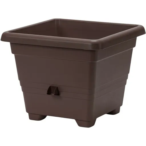 Jardinieră cu auto-irigare Plastia Bergamot 40 x 40 cm, maro, maro închis, 40 x 40 cm