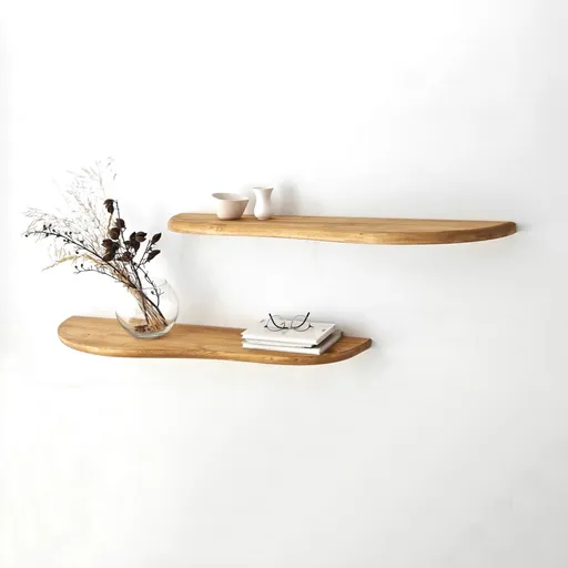 Raft de perete, Hanah Home, Wavy 2, Stejar