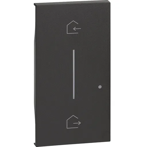 Capac 2 module iluminabil pentru dispozitive de control al scenariilor fara fir. Simbol In&Out(K4570CW) Bticino Living Now KG40M2, negru