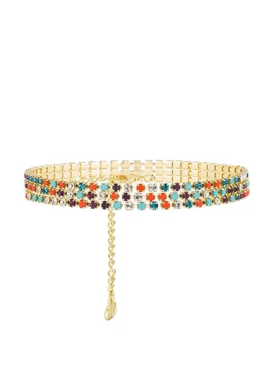 Preciosa Brățară triplă placată cu aur cu cristale cehe colorate Preciosa Glowline Royal Lagoon 2572Y70