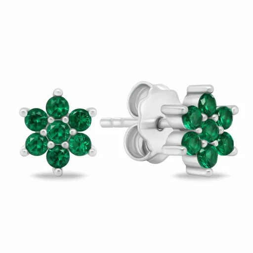 Brilio Silver Cercei fermecători din argint cu zirconi verzi EA846WG