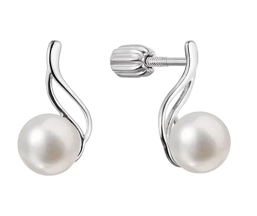 Evolution Group - Pavona Cercei eleganți din argint cu perlă albă de râu 21102.1B