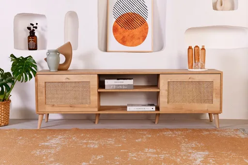 Comoda TV, Hanah Home, Hazeran 180, 180x55x41 cm, Stejar