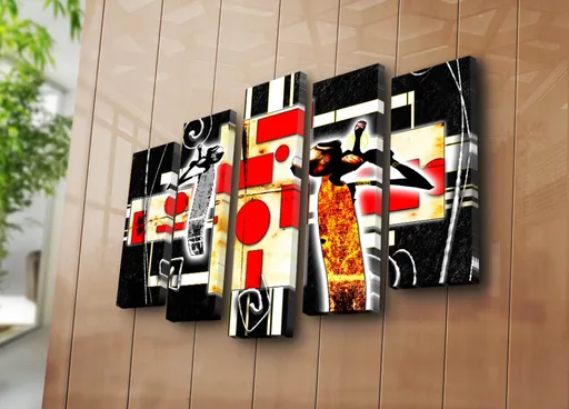 Tablou decorativ, 5PATK-226, 19 x 70 cm, Multicolor