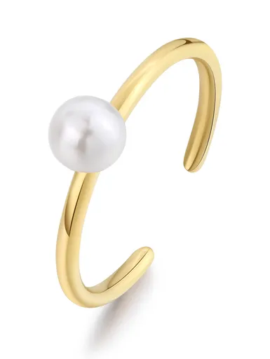 S'Agapõ Inel deschis placat cu aur cu perlă artificială Wisdom SWI32