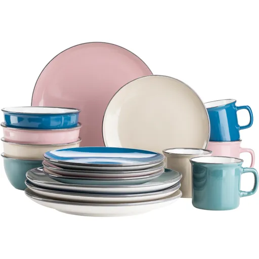 Mäser Set de veselă 16 piese MAILA – mix petrol, petrol