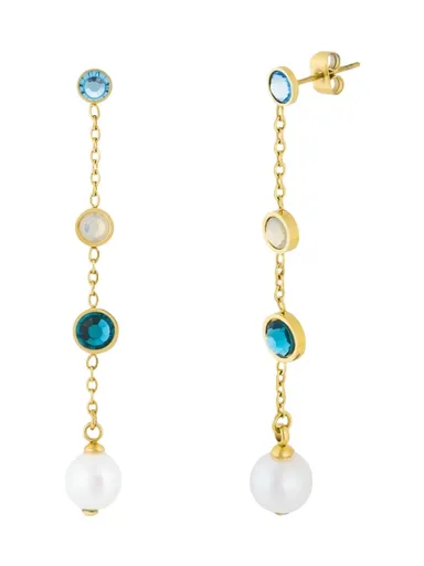 Preciosa Cercei fermecători cu cristal și perlă sintetică Lagoon Royal Lagoon 7496Y70