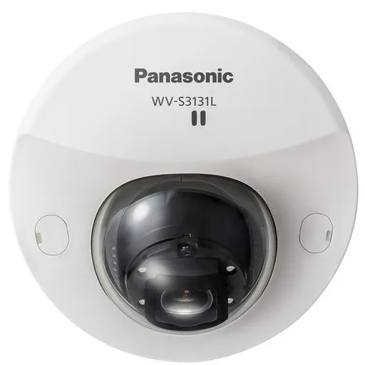 Camera de supraveghere dome IP Panasonic WV-S3131L, 2MP, lentila 2.8mm, iA (intelligent Auto), IR 15m, slot card 64GB, microfon, PoE