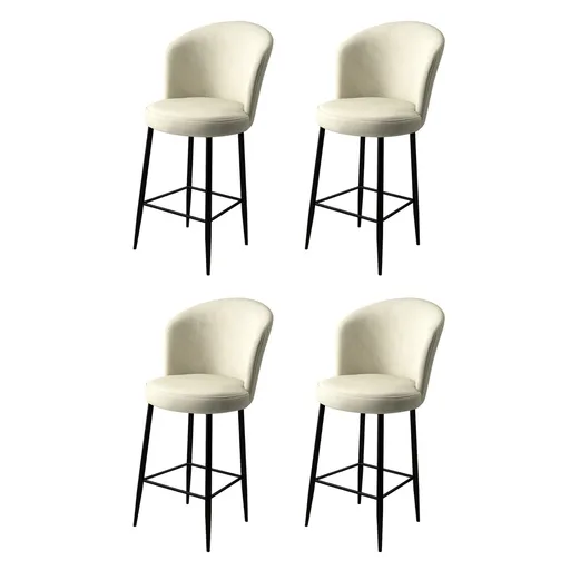 Set scaune  de bar 4 piese, Hanah Home, Fora, Crem/Negru