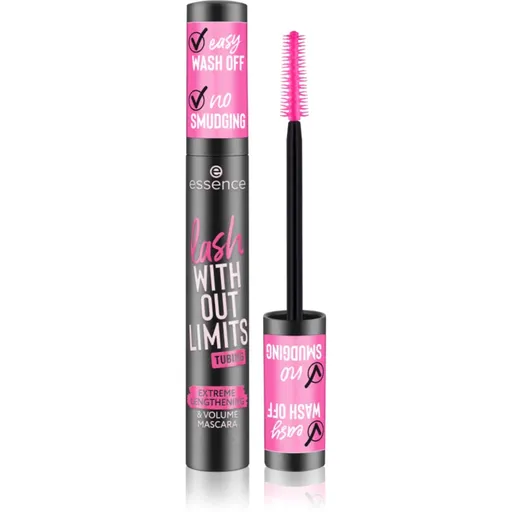 essence lash WITHOUT LIMITS TUBING Mascara pentru volum si lungire culoare 04 Black Tubing 13 ml