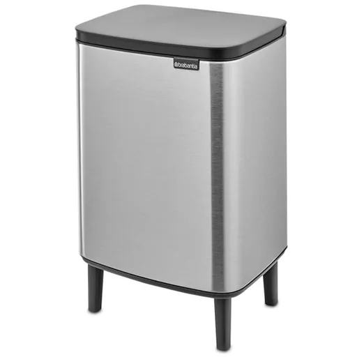 Coș Brabantia Bo Small Hi 1006650, 12 l, Deschidere lină și silențioasă, Bază antiderapantă, Rezistent la amprente, Inox