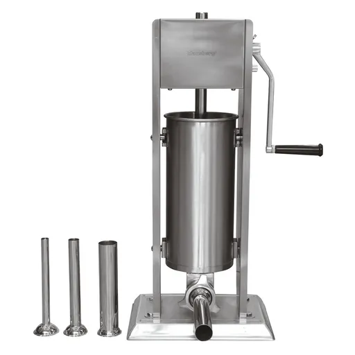 Mașină de umplut cârnați Klausberg KB 7930, 5 kg, Manuală, 4 duze din oțel, Supapă de sângerare, Cilindru de rulare, Inox