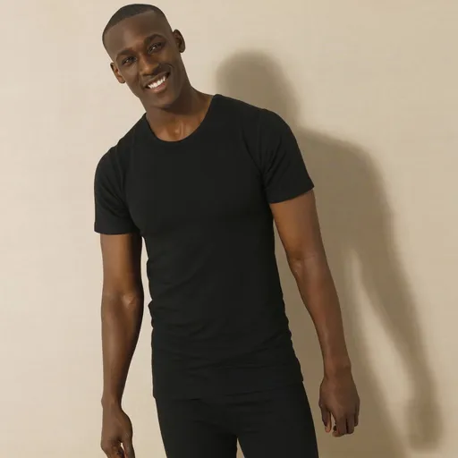 Set de 2 tricouri Thermoperle cu guler rotund și mânecă scurtă, căldură medie