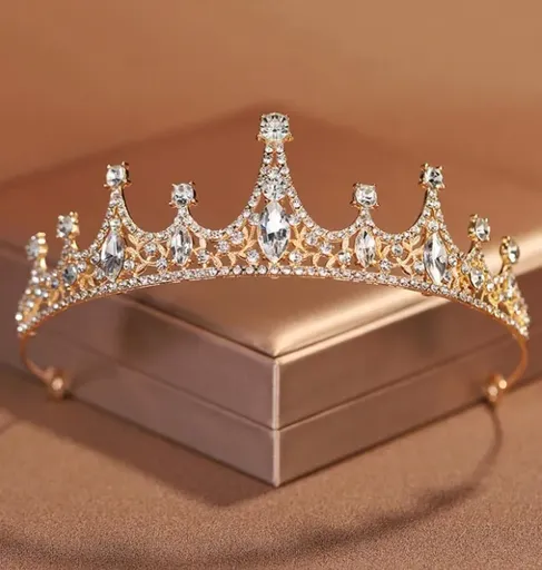 Diadema Mireasa Aurie cu Cristale - 27405288