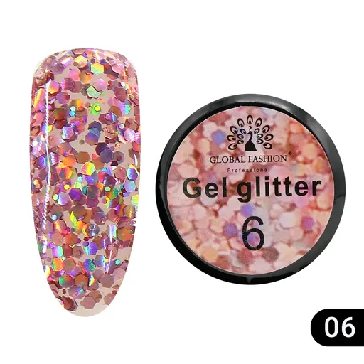 Gel Color cu Sclipici, Glitter 5g, Nr. 06, TPO Free